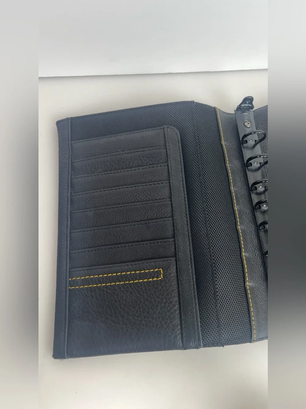 Franklin Covey Planner Nappa Leather 7-Ring Binder Organizer Cover Black 9x7.5”